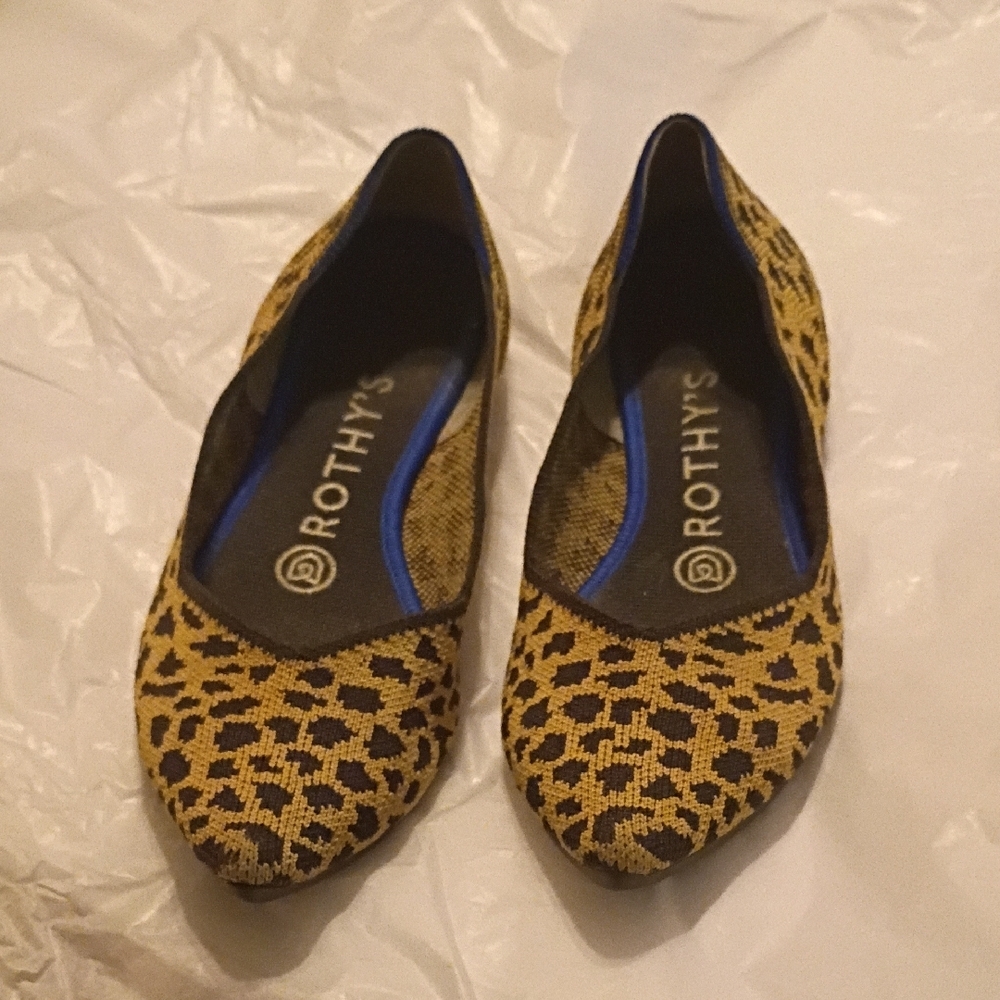 Rothy's Yellow and Black Patterned Flats